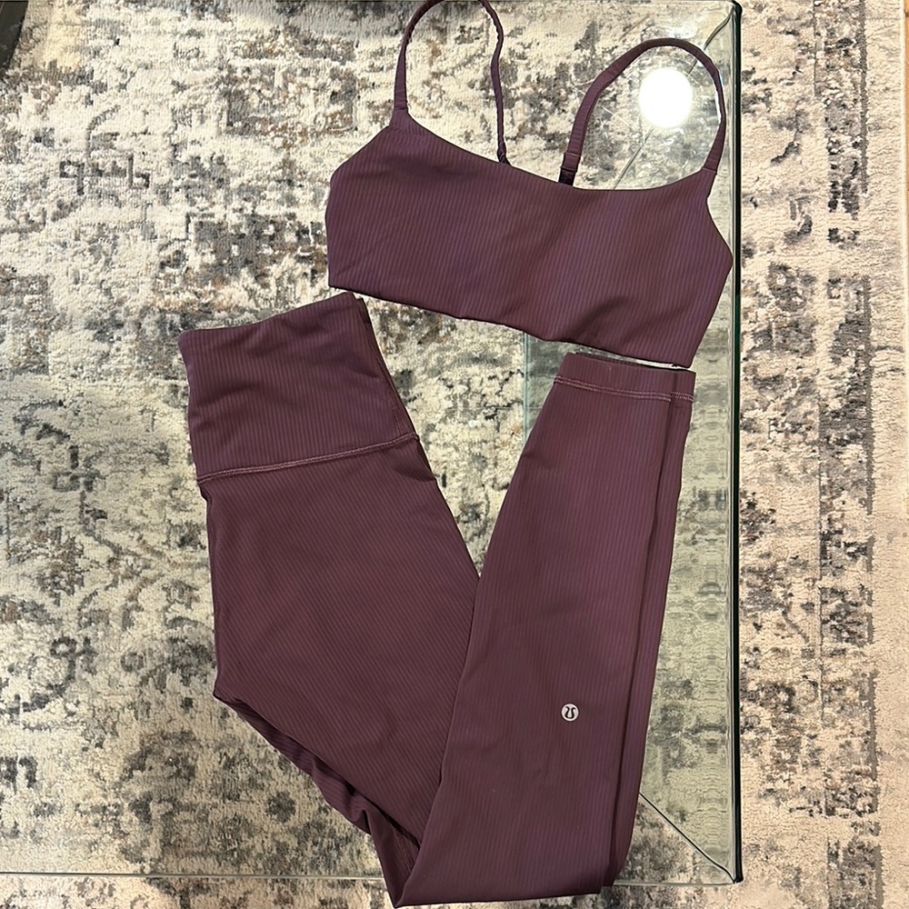 Lululemon Purple Ribbed Pilates Set
